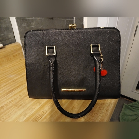 Betsey Johnson Like NEW Black Tote/Crossbody with Kisslock - Picture 6 of 15